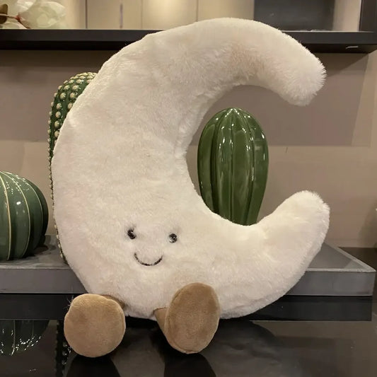 Smile Face Sun & Moon Plush Toy – Cute Cartoon Weather Pillow - BIG FRENCHIES
