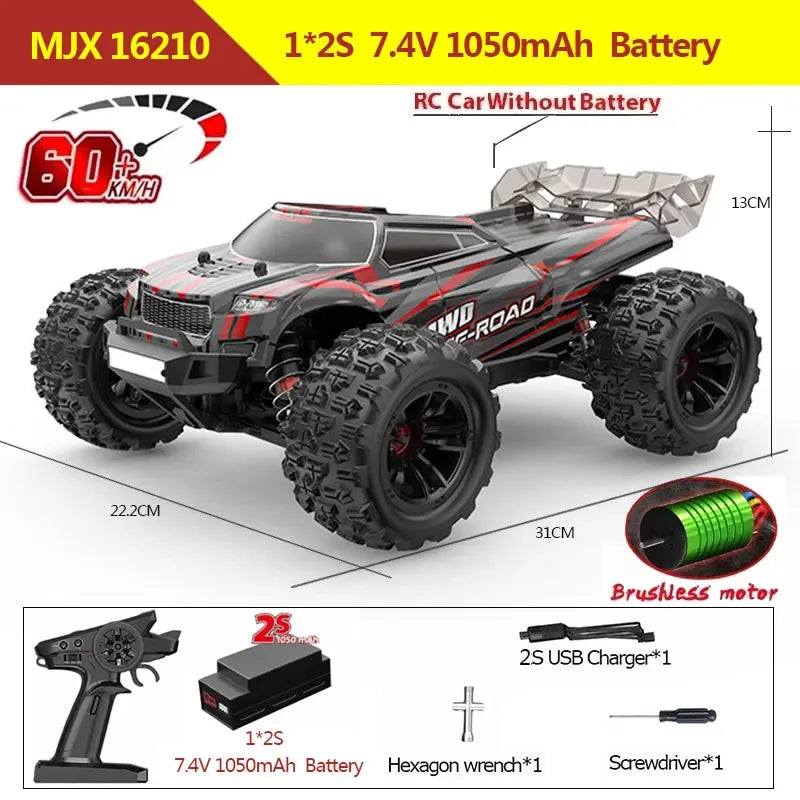 Hyper Go MJX 16209 16207 16208 16210 1/16 4WD RC Car 70KM/H Brushless RC Racing Car Remote Control Cars Off-Road Truck Toys - BIG FRENCHIES