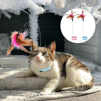 Adjustable Cat Collar Feather Teaser Toy with Bell - BIG FRENCHIES