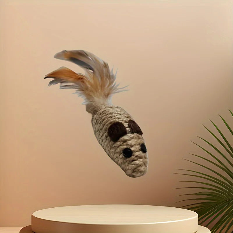 Sisal Mouse Cat Toy – Bite-Resistant Interactive Plush (1/4pcs) - BIG FRENCHIES