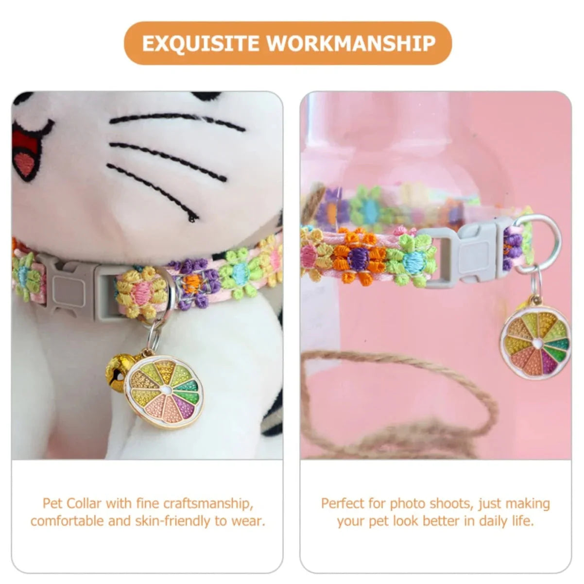 Colorful Pet Collar With Bell for Cats & Small Dogs