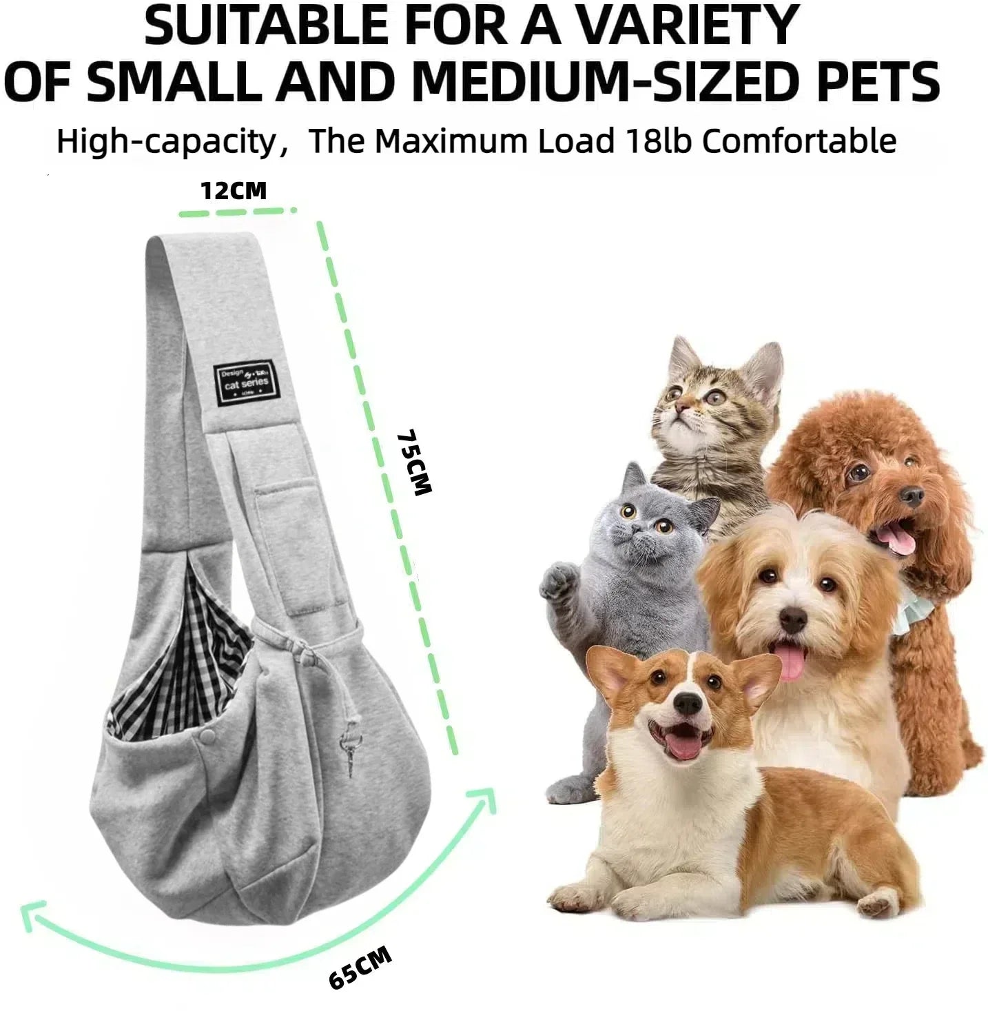 Cotton Dog Sling Carrier – Crossbody Travel Bag - BIG FRENCHIES