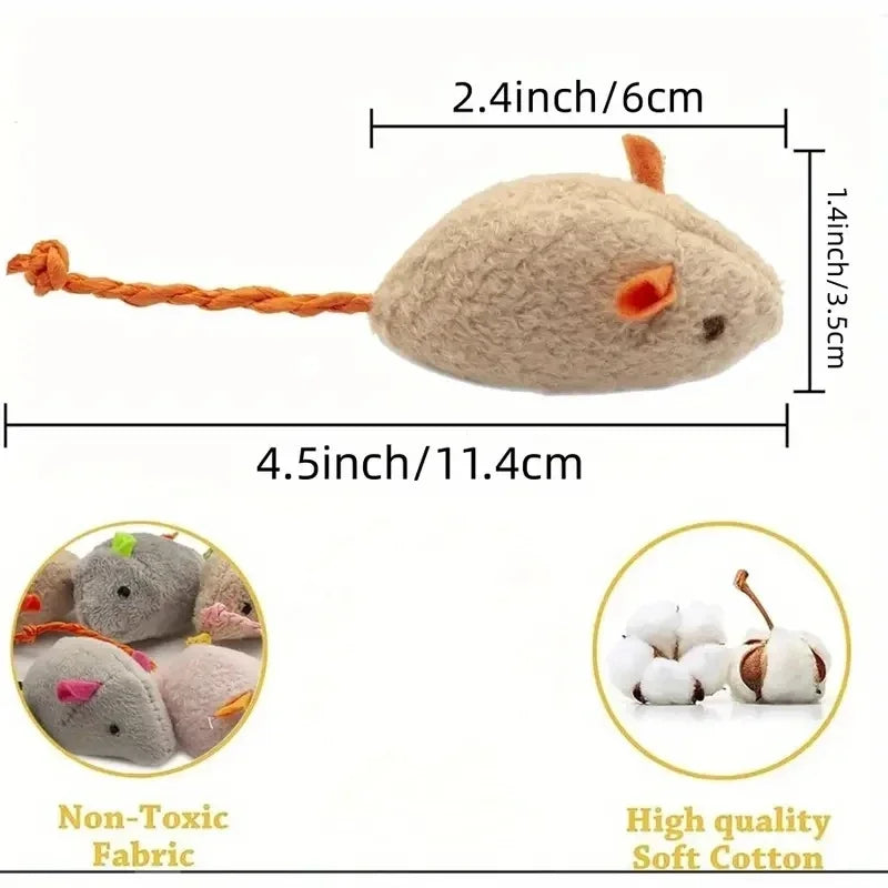 Plush Rat Cat Toy Set – 3/7PCS Durable Linen Indoor Play - BIG FRENCHIES