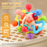 Baby Silicone Manhattan Ball – Soft Teether & Rattle Toy 0–12 Months - BIG FRENCHIES