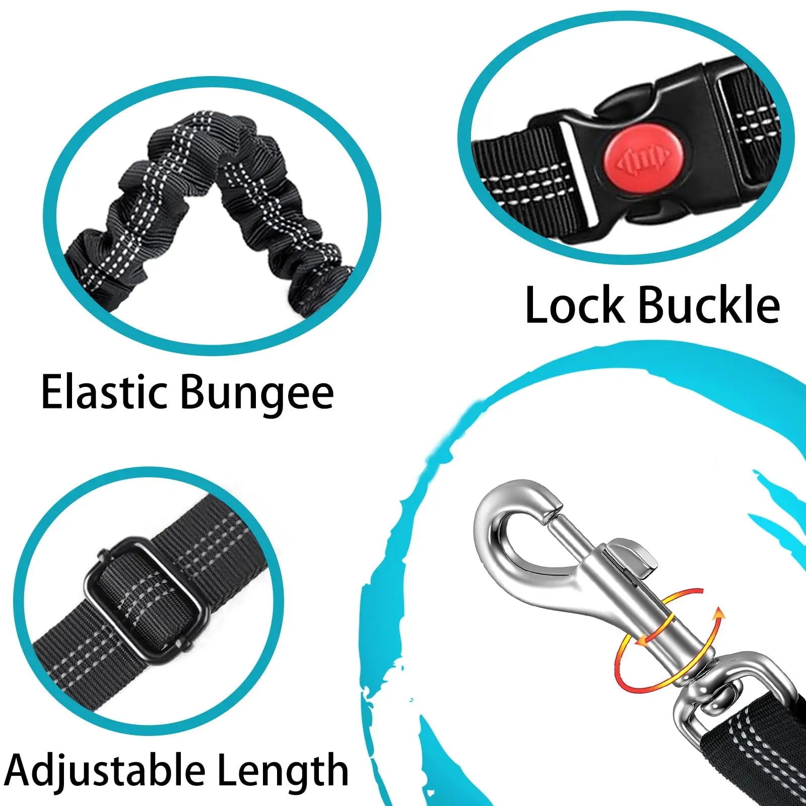 Adjustable Heavy-Duty Dog Car Seat Belt – Striped Nylon Safety Leash for Large Dogs - BIG FRENCHIES
