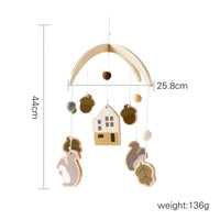 Baby Wooden Bed Bell Cartoon Rabbit Mobile