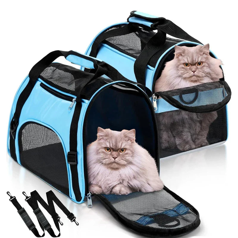 Portable Cat & Dog Carrier Bag – Foldable Breathable Travel Handbag - BIG FRENCHIES