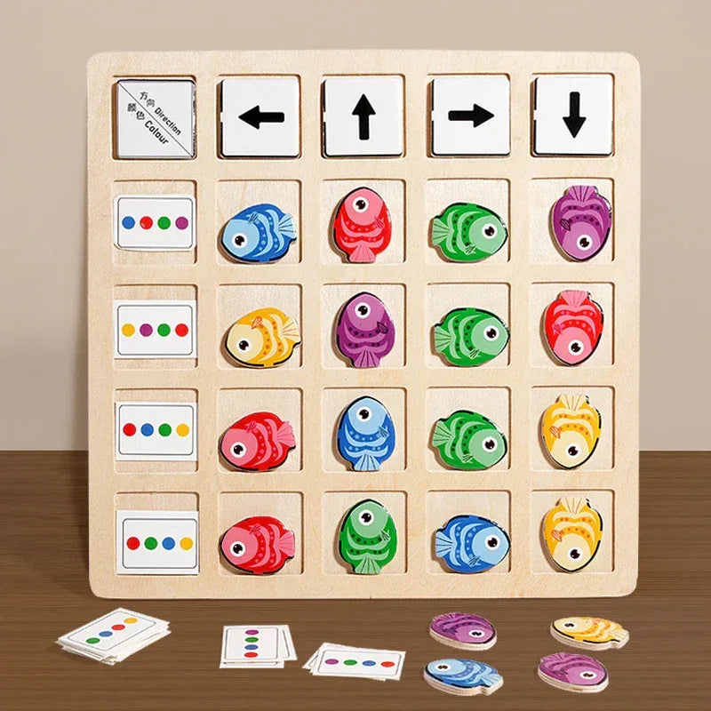 Montessori Wooden Board Game – Educational Logic & Color Toy for Kids - BIG FRENCHIES