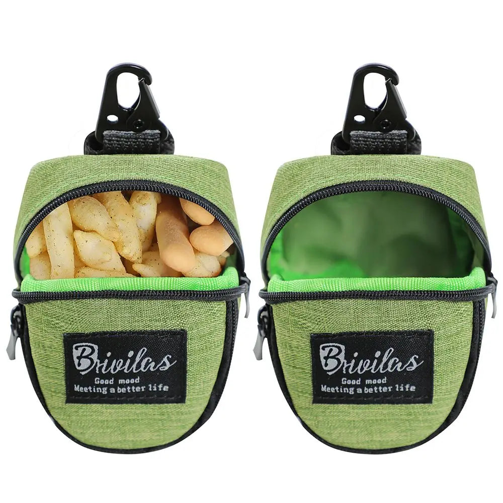Portable Dog Treat Pouch – Training & Travel Bag with Poop Dispenser - BIG FRENCHIES