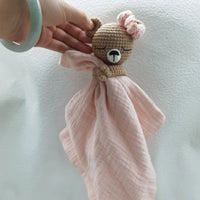 Baby Bib with Sleeping Animals Rattle