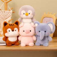 Cute Plush Companion Doll Anime Elephant Rabbit Bear Panda Cartoon Desk Companion Doll 16cm Soft Plush Toy Sleeping Gift