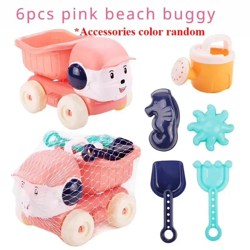 Baby Beach Sand Toys Set with Car, Shovel & Sprinkler Tools - BIG FRENCHIES