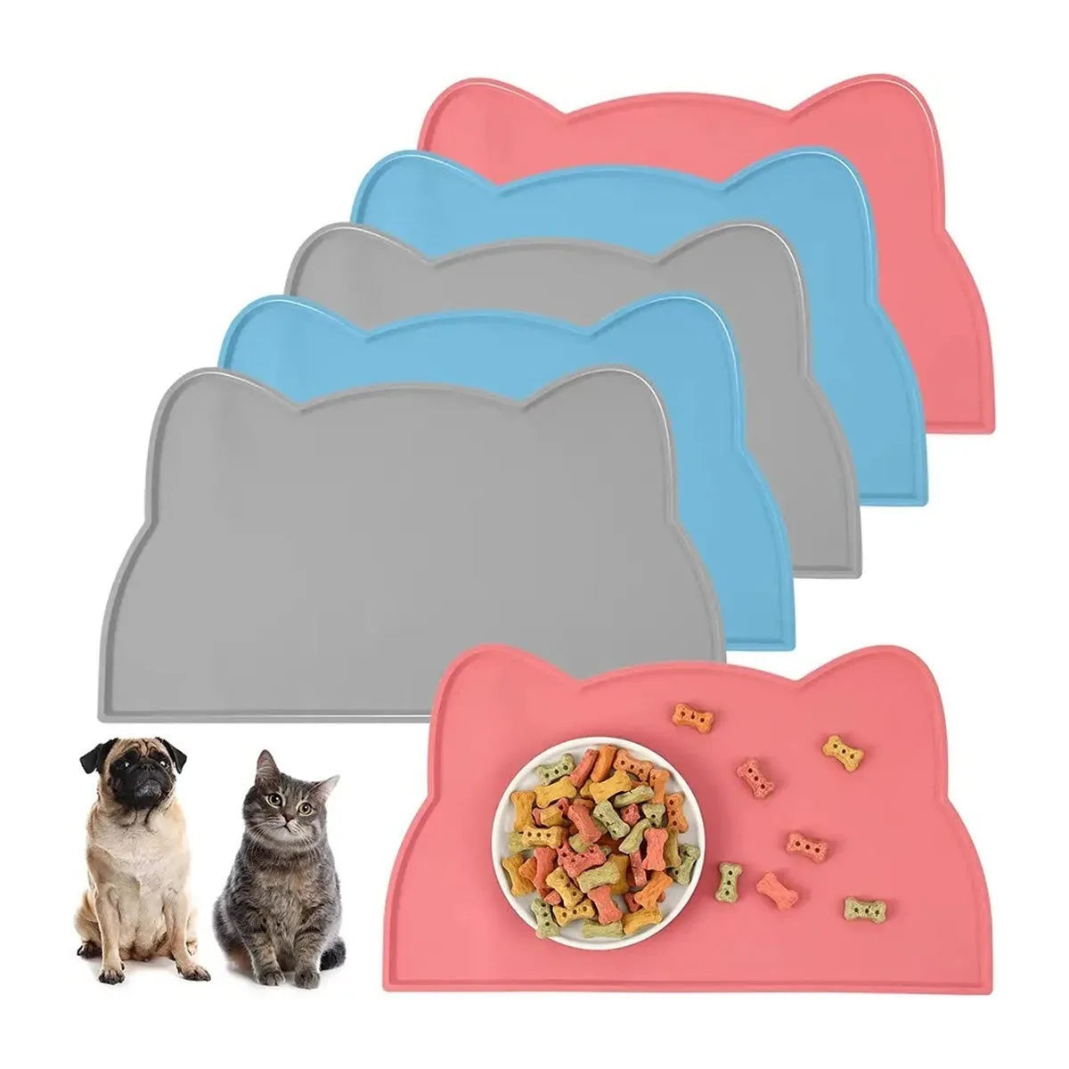 Silicone Pet Feeding Mat – Waterproof & Non-Slip Dog Bowl Mat - BIG FRENCHIES