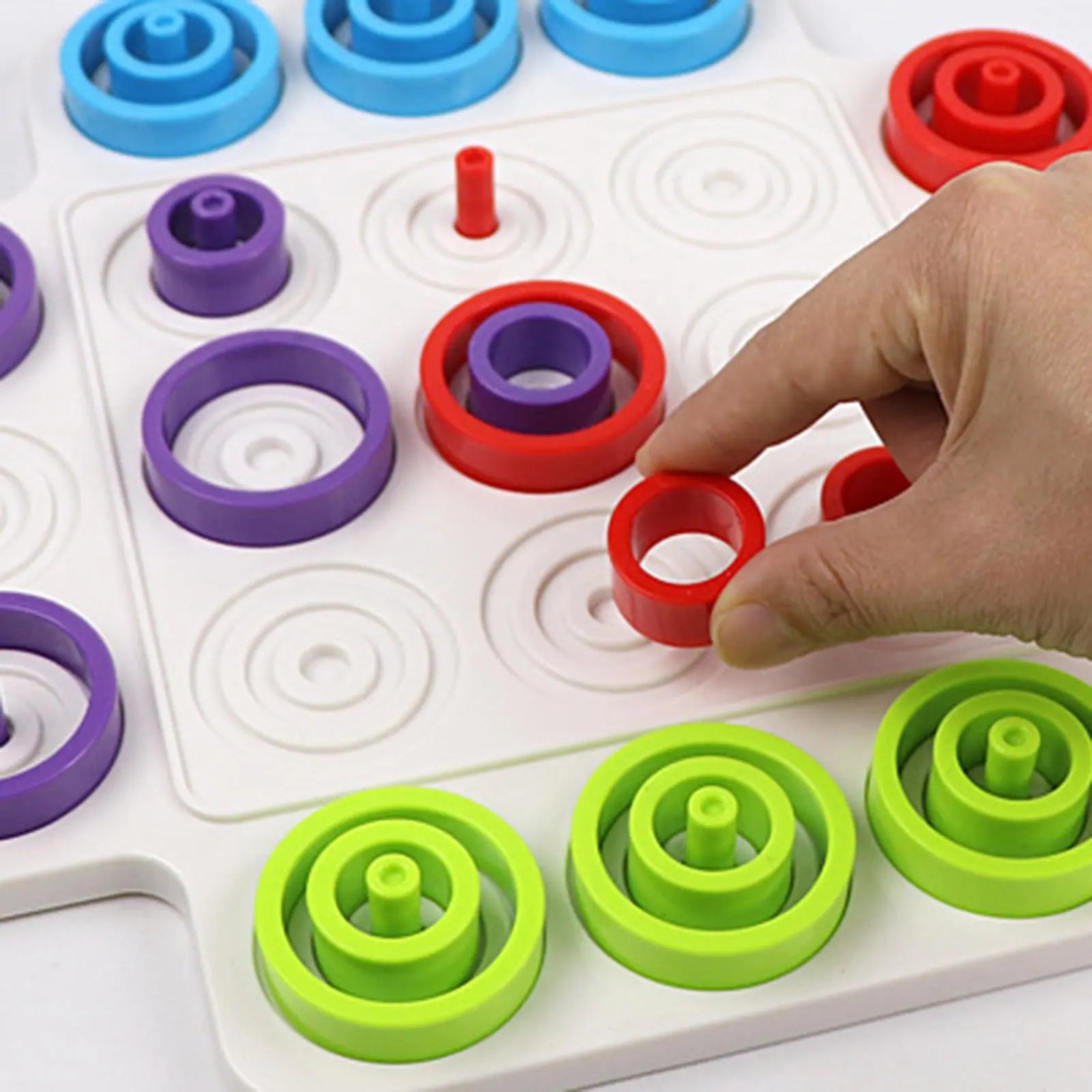 MEACAOFG Children Rings Chess  Montessori Logical Thinking Training Board Games