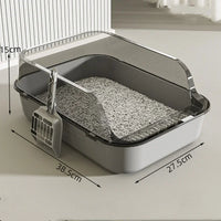 Splashproof Semi Closed Cat Toilet | Large Capacity Cat Litter Box
