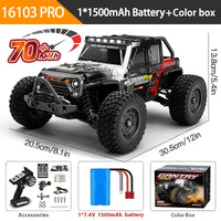 16103PRO 2.4GHz RC Car 70KM/H: Brushless 1:16 4WD Off-Road Vehicle with LED - BIG FRENCHIES