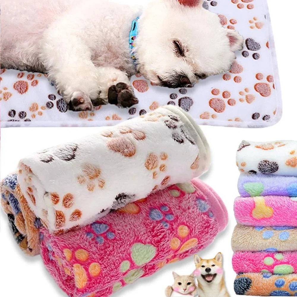 Soft Fluffy Pet Blanket – Cute Cartoon Pattern - BIG FRENCHIES