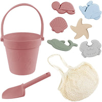 Silicone Beach Toys with Bucket, Shovel and Molds