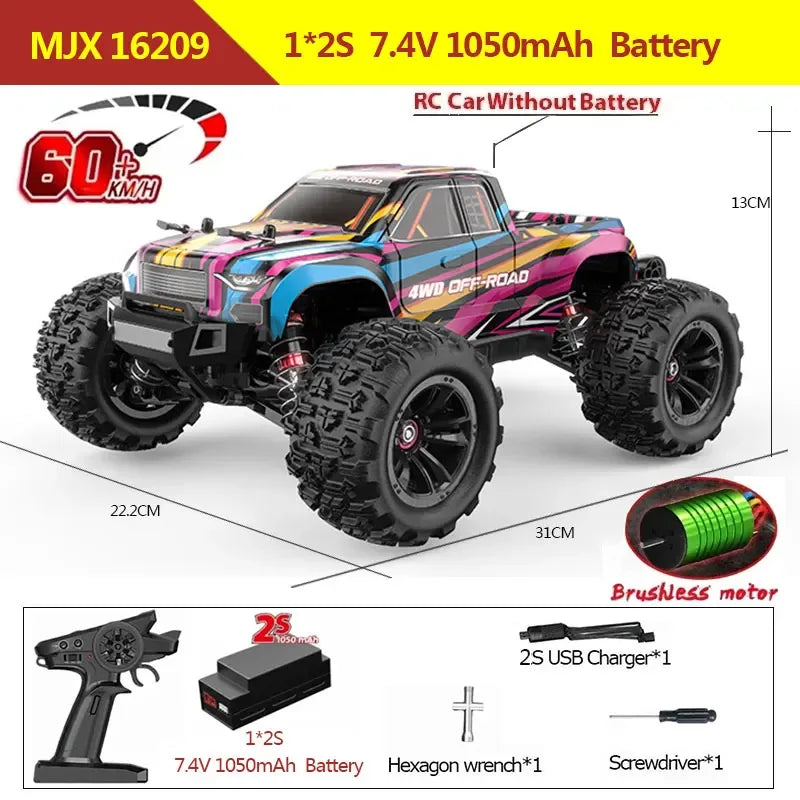 Hyper Go MJX 16209 16207 16208 16210 1/16 4WD RC Car 70KM/H Brushless RC Racing Car Remote Control Cars Off-Road Truck Toys - BIG FRENCHIES