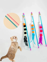Elastic String Cat Teaser Wand with Faux Fur Bug - BIG FRENCHIES