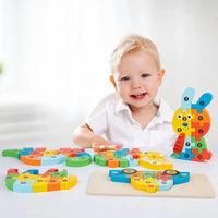 3D Montessori Wooden Dinosaur Puzzle Toy