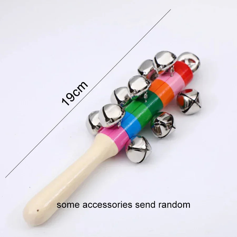 Rainbow Handheld Bell Stick | Wooden Musical Toy for Kids & Parties - BIG FRENCHIES