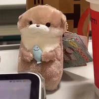 Cute Little Otter Hug Fish Plush Doll – Keychain Pendant Gift - BIG FRENCHIES