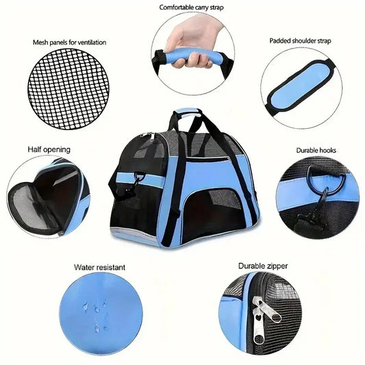 Portable Dog & Cat Travel Carrier – Breathable Mesh Pet Handbag - BIG FRENCHIES