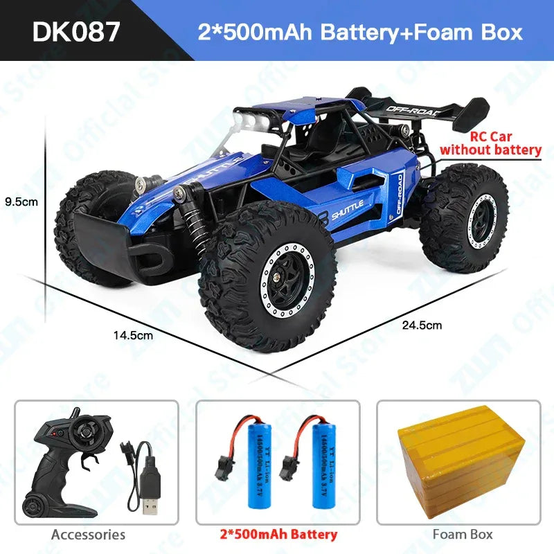 ZWN 1:16/1:20 RC Car 2WD Off-Road Remote Control Car with LED Light - BIG FRENCHIES