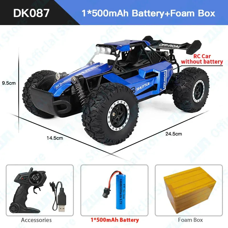 ZWN 1:16/1:20 RC Car 2WD Off-Road Remote Control Car with LED Light - BIG FRENCHIES