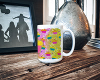Cupcake Ceramic Coffee Mug 15 oz Decorative Large C Handle Mug Cup for Tea, Cocoa Hot Chocolate