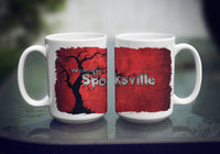 Welcome to Spooksville Halloween Ceramic Coffee Mug 15 oz Decorative Large C Handle Mug Cup for Tea, Cocoa Hot Chocolate