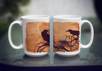 Beware of the Black Crows Halloween Ceramic Coffee Mug 15 oz Decorative Large C Handle Mug Cup for Tea, Cocoa Hot Chocolate