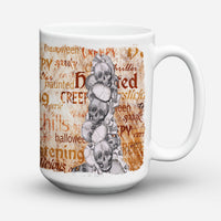 Creepy, Haunted and Frightful with skulls Halloween Ceramic Coffee Mug 15 oz Decorative Large C Handle Mug Cup for Tea, Cocoa Hot Chocolate