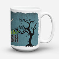 Monster Mash with Mummy Halloween Ceramic Coffee Mug 15 oz Decorative Large C Handle Mug Cup for Tea, Cocoa Hot Chocolate