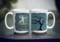 Monster Mash with Mummy Halloween Ceramic Coffee Mug 15 oz Decorative Large C Handle Mug Cup for Tea, Cocoa Hot Chocolate