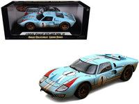 1966 Ford GT-40 MK II #1 Light Blue Miles - Hulme Le Mans (Dirty Version) 1/18 Diecast Model Car by Shelby Collectibles