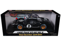 1966 Ford GT-40 MK II #2 Black 1/18 Diecast Model Car by Shelby Collectibles