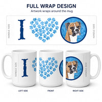 Blue Boxer Ceramic Coffee Mug 15 oz Decorative Large C Handle Mug Cup for Tea, Cocoa Hot Chocolate