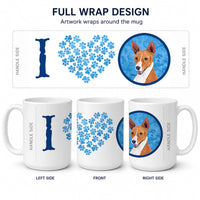 Blue Basenji Ceramic Coffee Mug 15 oz Decorative Large C Handle Mug Cup for Tea, Cocoa Hot Chocolate