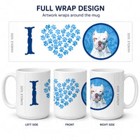 Blue Pit Bull Ceramic Coffee Mug 15 oz Decorative Large C Handle Mug Cup for Tea, Cocoa Hot Chocolate