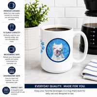Blue Pit Bull Ceramic Coffee Mug 15 oz Decorative Large C Handle Mug Cup for Tea, Cocoa Hot Chocolate