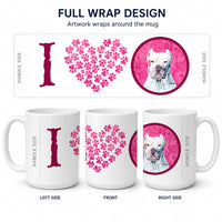Pink Pit Bull Ceramic Coffee Mug 15 oz Decorative Large C Handle Mug Cup for Tea, Cocoa Hot Chocolate