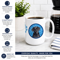 Blue Labrador Ceramic Coffee Mug 15 oz Decorative Large C Handle Mug Cup for Tea, Cocoa Hot Chocolate