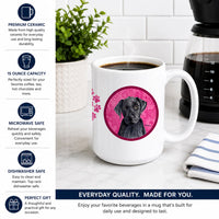 Pink Labrador Ceramic Coffee Mug 15 oz Decorative Large C Handle Mug Cup for Tea, Cocoa Hot Chocolate