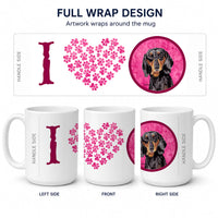 Pink Dachshund Ceramic Coffee Mug 15 oz Decorative Large C Handle Mug Cup for Tea, Cocoa Hot Chocolate