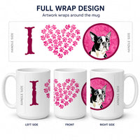 Pink Boston Terrier Ceramic Coffee Mug 15 oz Decorative Large C Handle Mug Cup for Tea, Cocoa Hot Chocolate