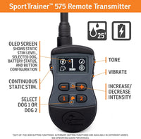 SportDOG Brand SportTrainer SD-575 Remote Trainer, 500-Yard Range, OLED Screen, Expandable to 2 Dogs