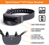 SportDOG Brand SportTrainer SD-575 Remote Trainer, 500-Yard Range, OLED Screen, Expandable to 2 Dogs