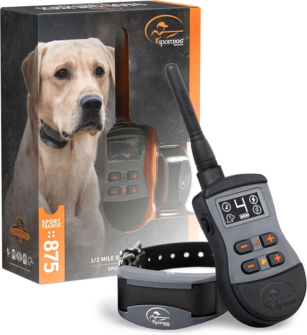 SportDOG Brand SportTrainer SD-875 Remote Trainer with OLED Screen, 1/2-Mile (880-Yard) Range, 3 Dogs